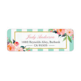 Elegante, rosafarbene Blume Minze Grüne Streifen