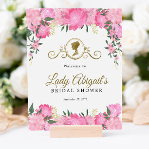 Elegante rosafarbene florale viktorianische Bridal Poster
