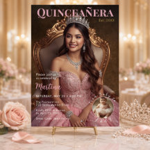 Elegante rosafarbene Foto-Quinceañera