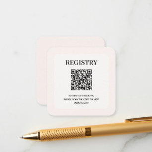 Elegante rosafarbene Hochzeitsgeschenk-Registrieru Begleitkarte