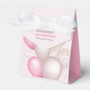Elegante rosafarbene Luftballons Geburtstags Danke Geschenkschachtel