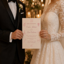 Elegante rosafarbene minimalistischer Hochzeit