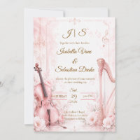 Elegante rosafarbene musikalische Hochzeit
