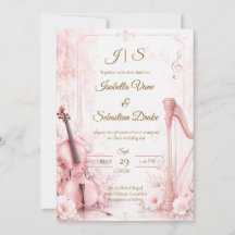 Elegante rosafarbene musikalische Hochzeit