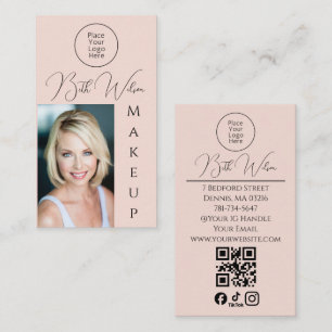 Elegante rosafarbene Schönheits-Business-Branding- Visitenkarte