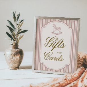Elegante rosafarbene Vintage-Geschenke und -Karten Poster