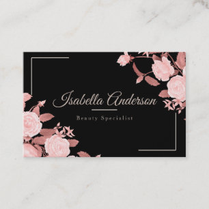 Elegante Rose Black Visitenkarte