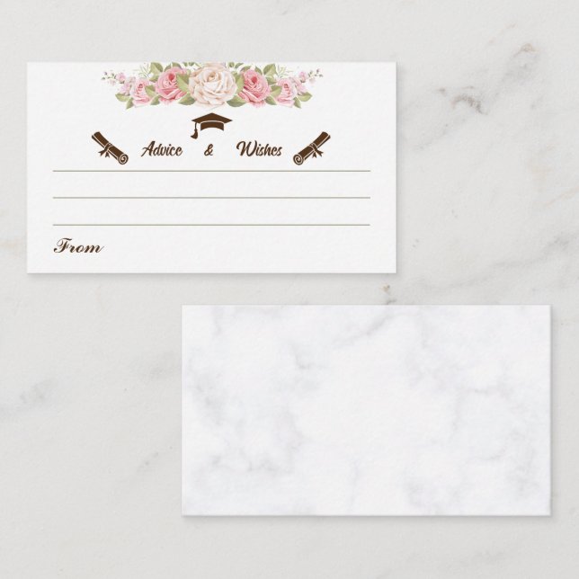 Elegante Rose Blume Abschluss Beratung und Wünsche Begleitkarte (Vorne/Hinten)