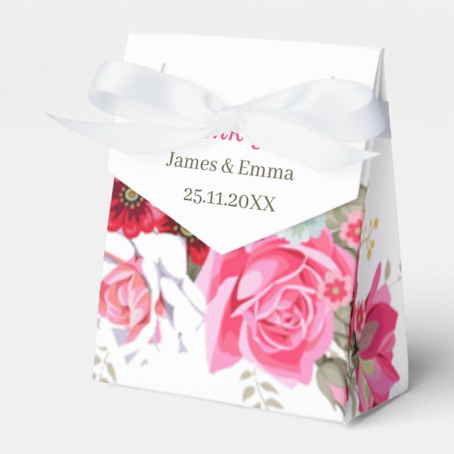 Elegante Rose Blume Custom Wedding Geschenkschachtel (Vorderseite)