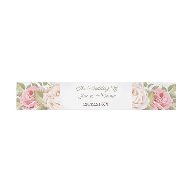 Elegante Rose Blume Personalisiert Einladungsbanderole (Flach)