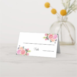 Elegante Rose Blume Personalisiert Hochzeitstisch Platzkarte
