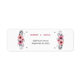Elegante Rose Blume Personalisierte Rücksendeadres