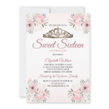 Elegante Rose Blumen Gold Blush Pink Sweet 16