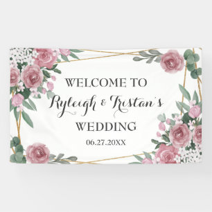 Elegante Rose Blumengrün Goldene Hochzeit Hintergr Banner