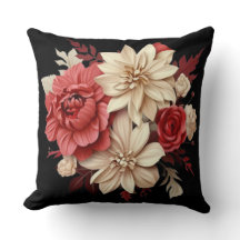 Elegante Rose Blumenkissen - Vintag & modern