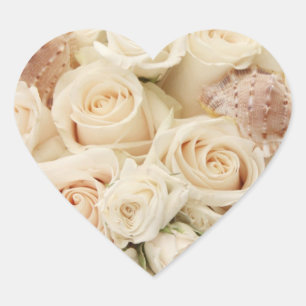 Elegante Rose Blush Herz-Aufkleber