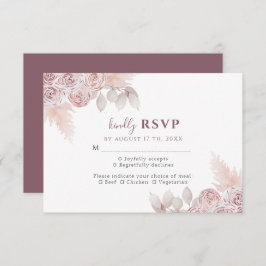 Elegante Rose Blush Pink Floral Wedding RSVP