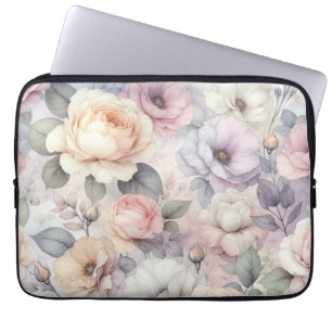 Elegante Rose Blüten Laptopschutzhülle