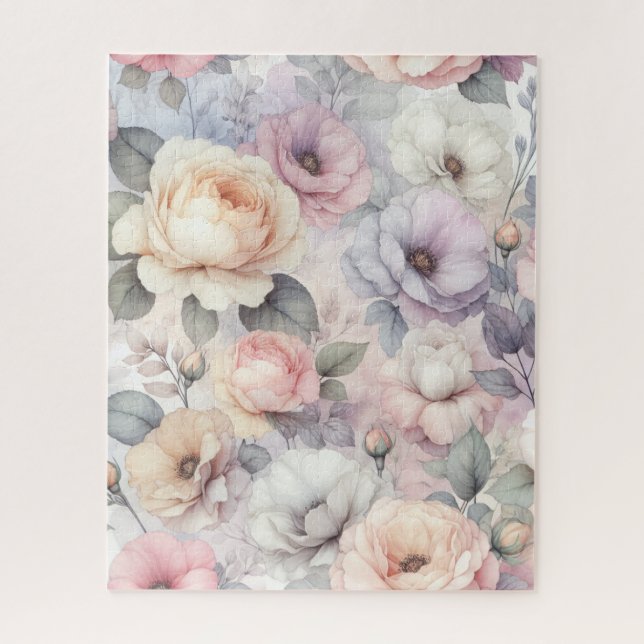 Elegante Rose Blüten Puzzle (Vertikal)