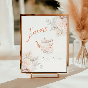 Elegante Rose Bridal Tea Gastgeschenk Poster