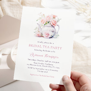 Elegante Rose Bridal Tea Party Einladung