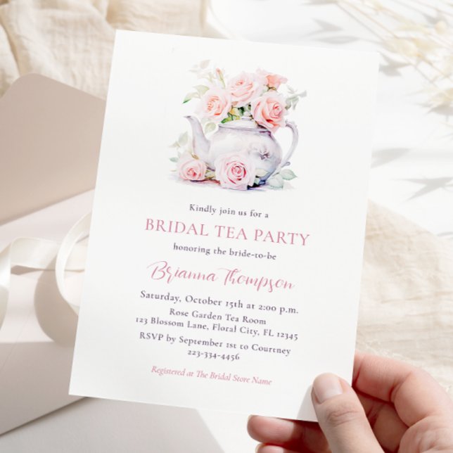 Elegante Rose Bridal Tea Party Einladung (Von Creator hochgeladen)