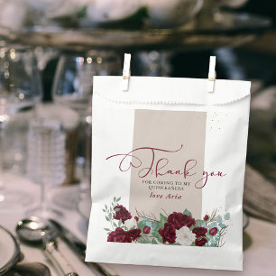 Elegante Rose Burgundy Red und Elfenbeinküste Viel Geschenktütchen