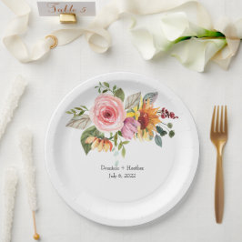 Elegante Rose Chic Wedding Pappteller