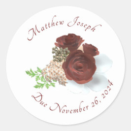 Elegante Rose Corsage Classic Rundsticker Runder Aufkleber