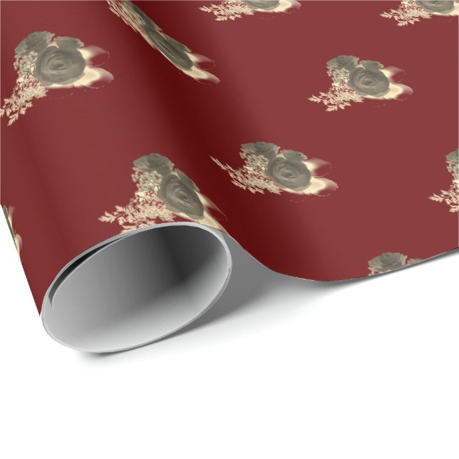 Elegante Rose Corsage Geschenkpapier (Rolleneckpunkt)