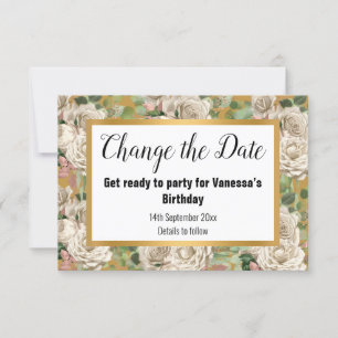 ELEGANTE ROSE EUCALYPTUS GOLD ÄNDERN DAS DATUM RSVP KARTE
