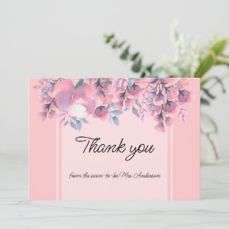 Elegante Rose Floral Dusty Dankeskarte
