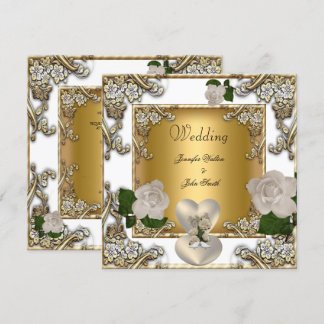 Elegante Rose für Hochzeitstorte Einladung