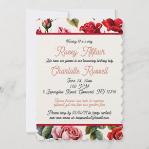 Elegante Rose Garden Affair: Meilenstein-Feier Einladung