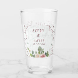 Elegante Rose Geometrische Hochzeit Glas
