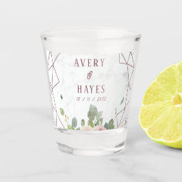 Elegante Rose Geometrische Hochzeit Schnapsglas