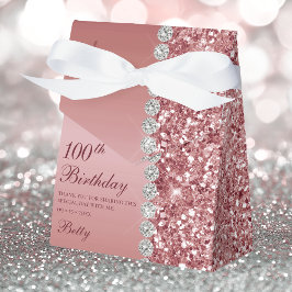 Elegante Rose Gold 100. Geburtstag Geschenkschachtel