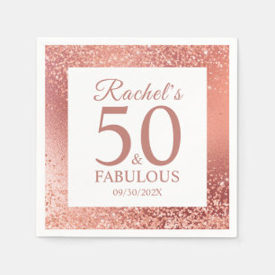Elegante Rose Gold 50 und fabelhaft 50. Geburtstag Serviette