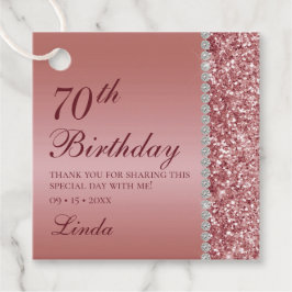 Elegante Rose Gold 70. Geburtstag Vielen Dank Geschenkanhänger