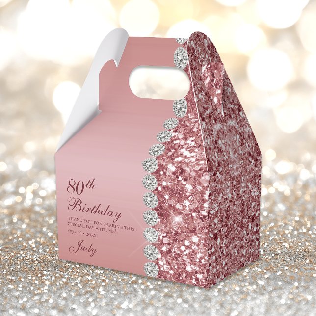 Elegante Rose Gold 80. Geburtstag Geschenkschachtel (Von Creator hochgeladen)