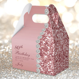 Elegante Rose Gold 80. Geburtstag Geschenkschachtel