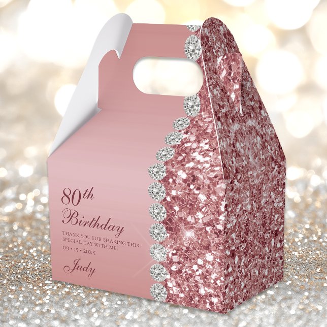 Elegante Rose Gold 80. Geburtstag Geschenkschachtel (Von Creator hochgeladen)