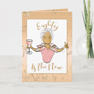 Elegante Rose Gold 80. Geburtstagskarte für sie Karte