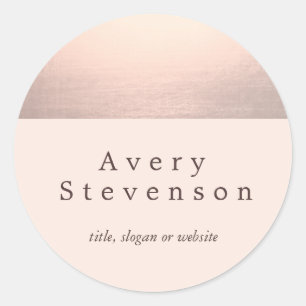 Elegante Rose Gold Akzent Modernes, helles Rosa Runder Aufkleber