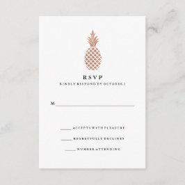 Elegante Rose Gold Ananas Hochzeit RSVP