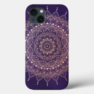 Elegante Rose Gold auf dem Lila Flora Henna Mandal Case-Mate iPhone Hülle