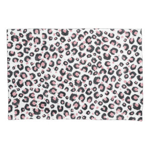 Elegante Rose Gold Black Leopard Muster Kissenbezug