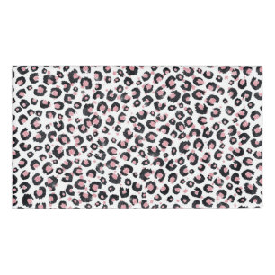 Elegante Rose Gold Black Leopard Muster Namenschild