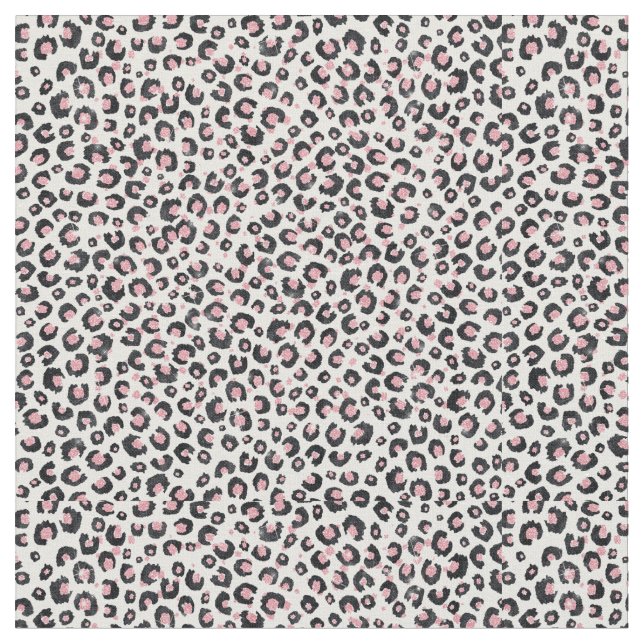 Elegante Rose Gold Black Leopard Muster Stoff (Nahaufnahme)