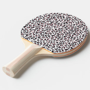 Elegante Rose Gold Black Leopard Muster Tischtennis Schläger